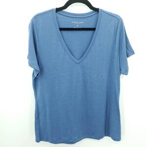 Unbound Merino V‑Neck T‑Shirt XL Moonlight Blue